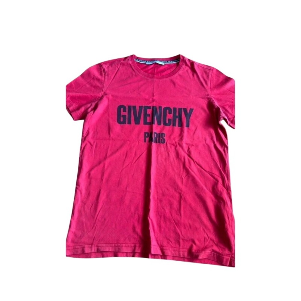Givenchy Paris Logo T-Shirt‎ Red Cuban Fit Mens Medium BM701W3Y03